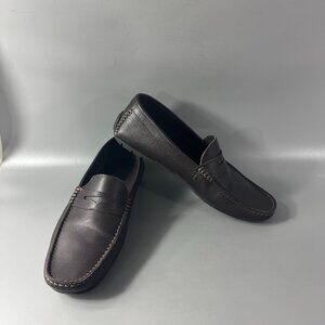 BRUNOMAGLI BROWN LEATHER TARANTO DRIVER, SIZE 10 M